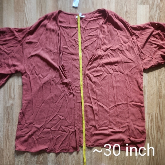 NWT Maurices Rust Orange Kimono Cardigan - Picture 7 of 8